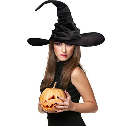 Women's Black Witch Hat Set for Halloween Cosplay Party