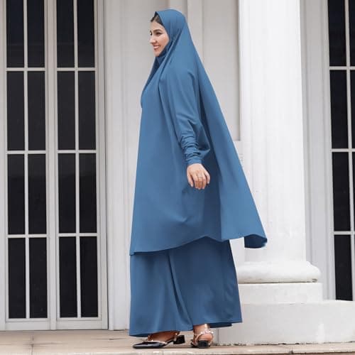 Women's Muslim IWEMEK Chiffon Abaya Burqa Dress with Hijab Set