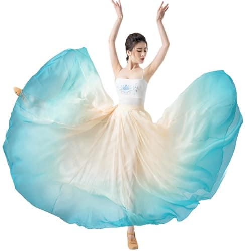 Z&X Women's Gradient Chiffon Dance Skirt for Modern Ballet Performance