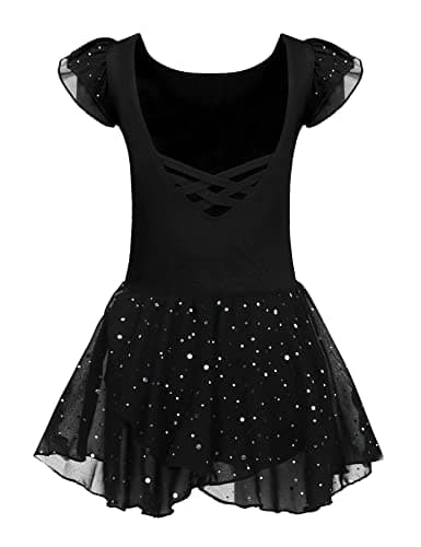Girls Ballet Dance Dress with Ruffle Sleeves