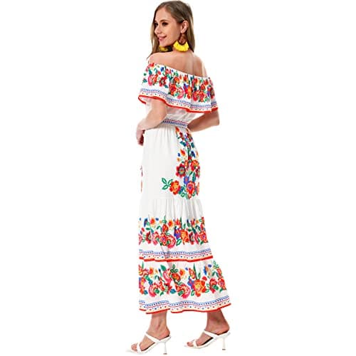 Xplanet Women's Off-Shoulder Floral Maxi Dress for Summer Parties