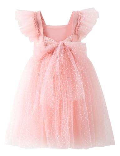 Tutu.kk Vintage Ruffled Sleeve A-Line Tulle Dress for Girl's Weddings & Birthdays