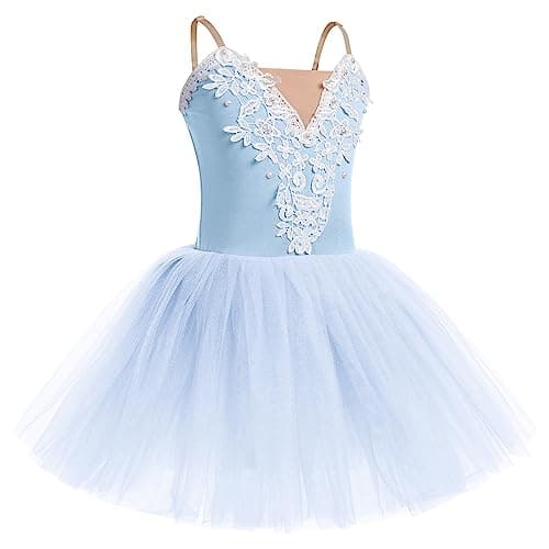 Girl's Velvet Tutu Ballet Dress - Spaghetti Straps Gymnastics Leotard