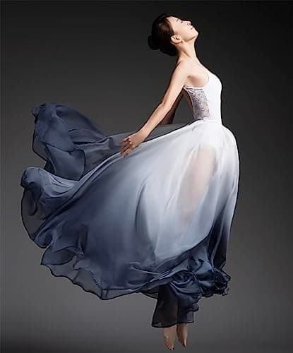 Z&X Women's Gradient Chiffon Dance Skirt for Modern Ballet Performance