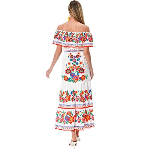Xplanet Women's Off-Shoulder Floral Maxi Dress for Summer Parties