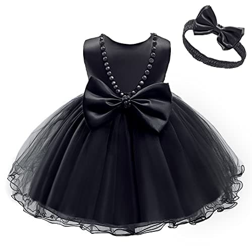 Baby Girls Ruffle Lace Backless Dress with Headwear