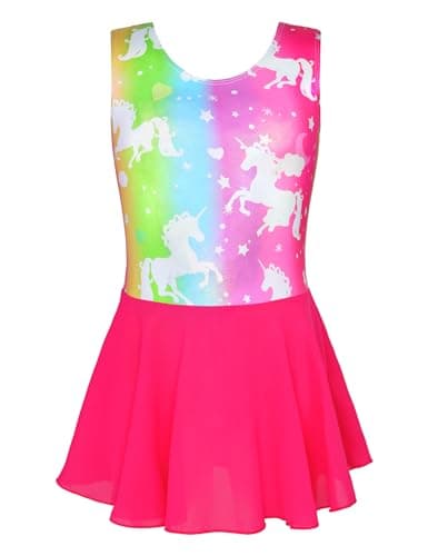 Nokecina Girls' Sparkle Ballet Leotard with Skirt & Dance Dress
