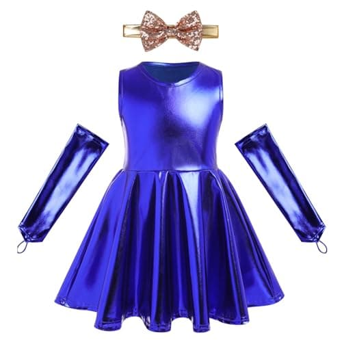 Sakter Metallic Toddler Girls Birthday Party Dress with Headband & Armbands