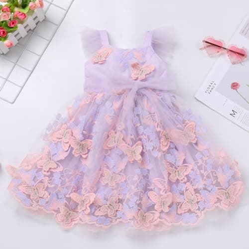 Toddler Baby Girl Butterfly Embroidery Princess Tutu Dress