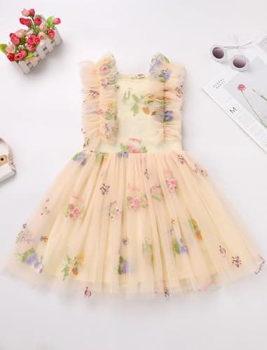 IMEKIS Kids Girls Confetti Birthday Princess Dress 3-10T