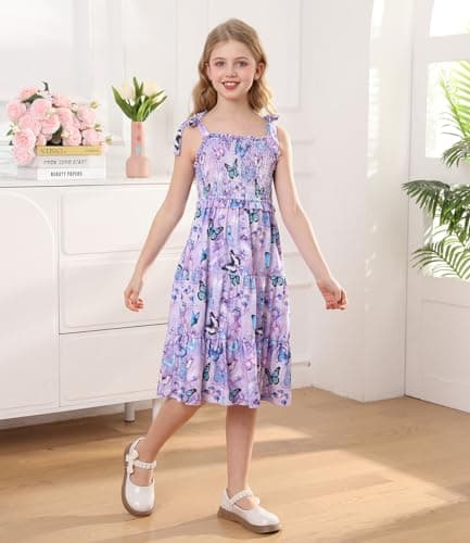 Kids4ever Girls Tiered Sundress with Pockets Summer Beachinte