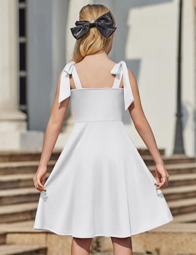 Arshiner Girls' Summer Swing Formal Party Dresses with Pockets 6-11 Years