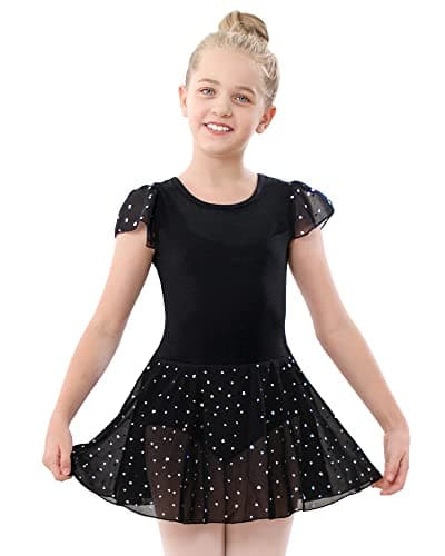 Stelle Toddler Ballet Leotard with Skirt and Ruffle Sleeves for Girls