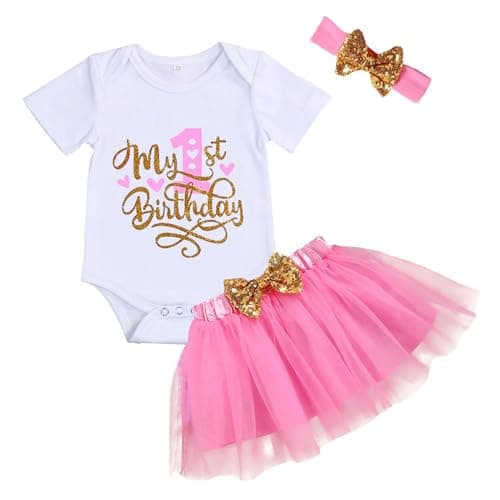 GRNSHTS Baby Girl First Birthday Tutu Smash Cake Outfit