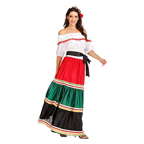 ReneeCho Women's Mexican Senorita Halloween Costume Blouse & Skirt