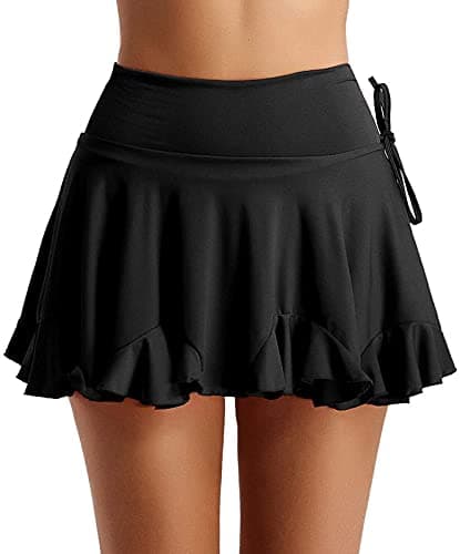 Z&X Women's Latin Dance Skirt with Ruffle Pleats - Mini Short for Ballroom, Salsa, Tango