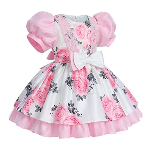 Baby Girl Flower Petal Rainbow Tutu Princess Dress