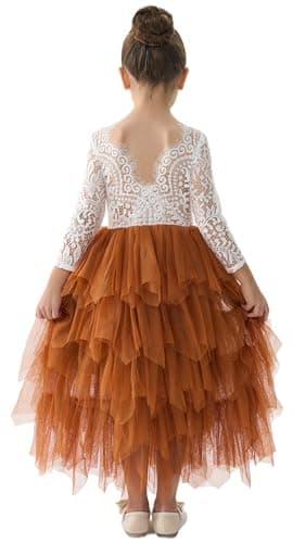 2Bunnies Girl Peony Lace Back Tiered Tutu Party Dress