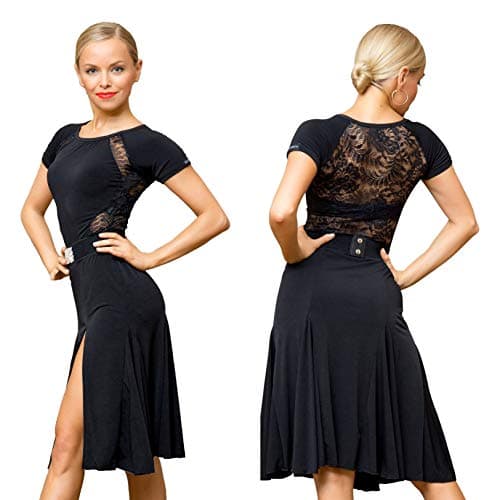 SCGGINTTANZ Superstar Series G3044 Latin Ballroom Dance Professional Lace Sides Split Swing Dress