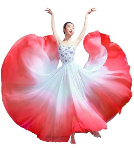Z&X Women's Gradient Chiffon Dance Skirt for Modern Ballet Performance