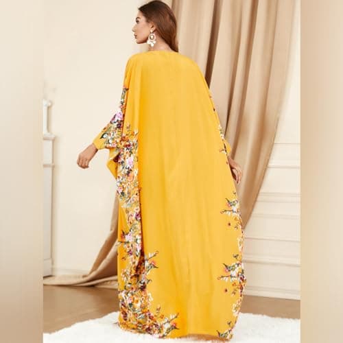 ODIZLI Turkish Muslim Abaya with Pendant Bat Sleeves