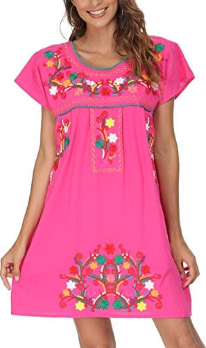 Mexican Embroidered Dress for Women