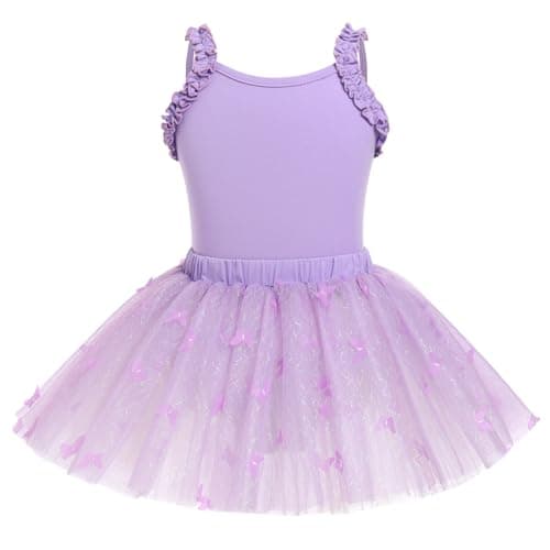 Girls' Sparkly Butterfly Ballet Leotard with Tutu Skirt