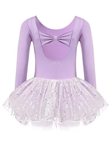 Zaclotre Girls Ballet Long Sleeve Leotards with Tutu Skirt Dance Dress