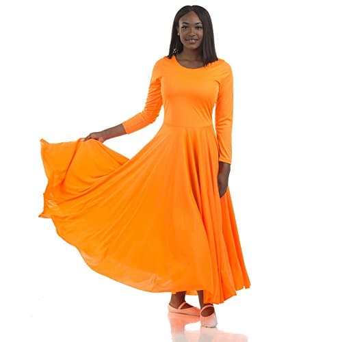 Danzcue Women's Loose Fit Full-Length Long Sleeve Dance Dress