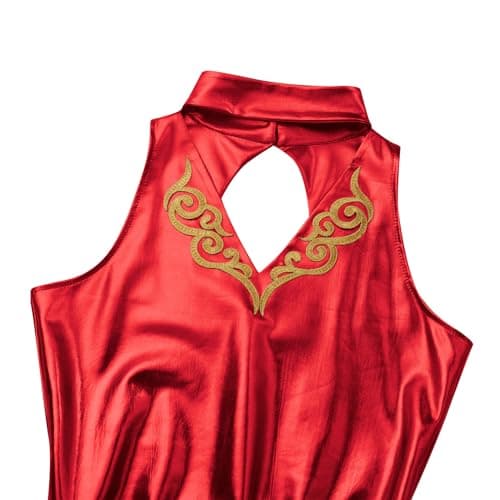 ODASDO Women Trapeze Artist Circus Costume Metallic Jumpsuit
