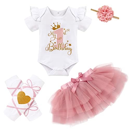 GRNSHTS Baby Girl First Birthday Tutu Smash Cake Outfit