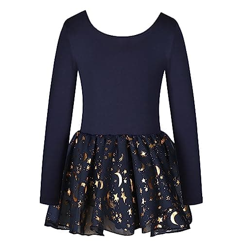 Phineein Girls' Sparkle Ballet Leotard with Skirt