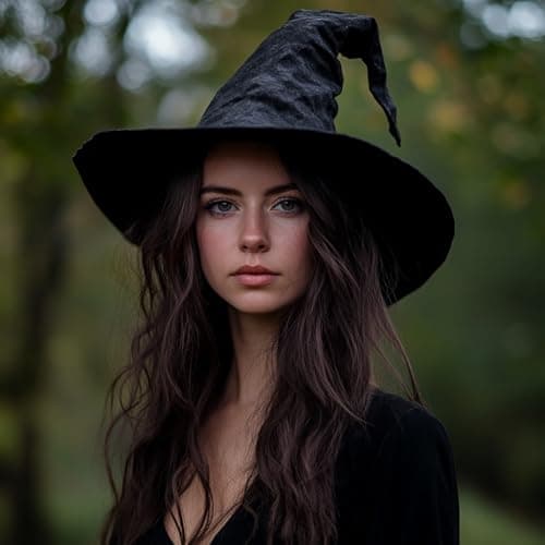 Adult Black Witch Hat for Women - Halloween Costume Accessory