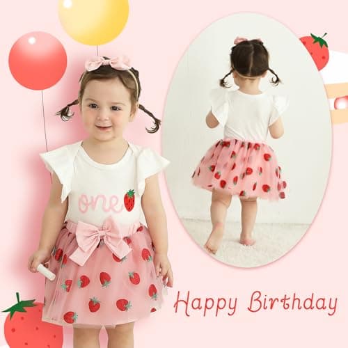 YOUNGER TREE Baby Girl 1st Birthday Tutu Outfits & Skirt with Headband