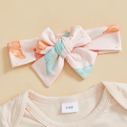 Lamuusaa Toddler Girl Birthday Outfit: Flared Pants & Headband Romper/T-shirt