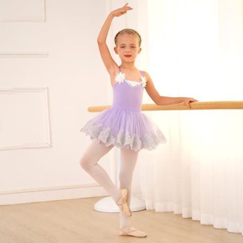 Ballet Leotards for Toddler Girls - Sequin Flower Camisole Dress