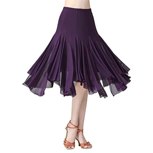 ODASDO Women's Ballroom Dance Skirt for Latin & Swing