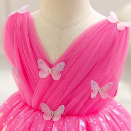 IDOPIP Shiny Butterfly Tutu Dress for Toddler Girls Birthday Parties