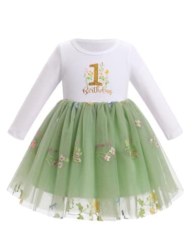 ODASDO Baby Girls First Birthday Tutu Dress with Bowknot Headband
