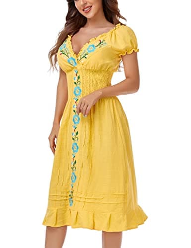 Mexican Embroidered Casual Dress for Women