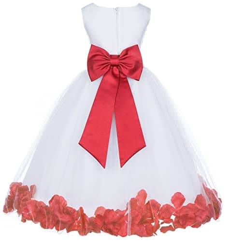 Ekid's Bridal Ivory Tulle Floral Petals Toddler Girl Dress 302T