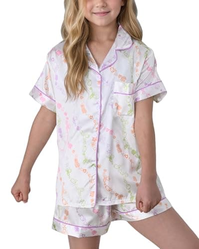 HINFEL Kids' Summer Monkey Shorts Set Cute Y2K Lounge Wear