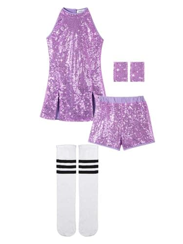 LOLANTA Girls Glitter Dance Dress 4-12 Yrs Hip Hop Jazz Outfit