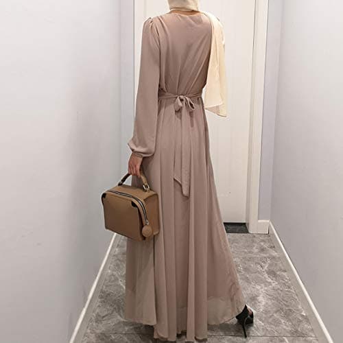 BooW Women's Chiffon Flowy Maxi Abaya Dress