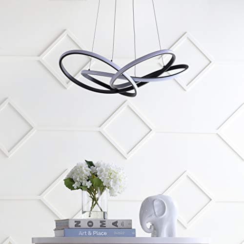 Jonathan Y JYL7219A Alexia 25" Black Dimmable Contemporary Pendant LED Dining Room Kitchen