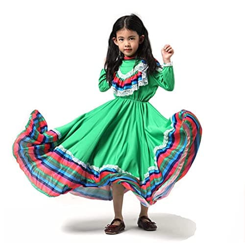 Shyhand Mexican National Style Princess Dress for Girls Halloween Party