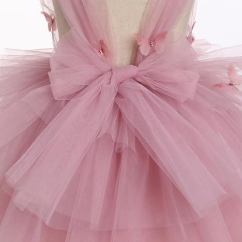IMEKIS Toddler Girls Rainbow Butterfly Birthday Tutu Dress
