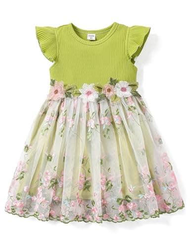 PATPAT Girl's Tulle Tutu Party Dress Formal Flower Princess