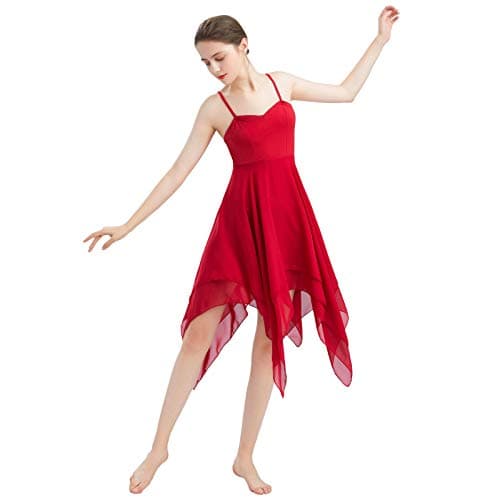 AFAVOM Flowy Chiffon Dance Dress for Women Contemporary Lyrical Costumes