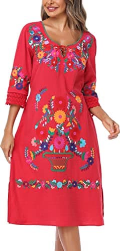 YZXDORWJ Women's Mexican Floral Lace Bridesmaid Dress